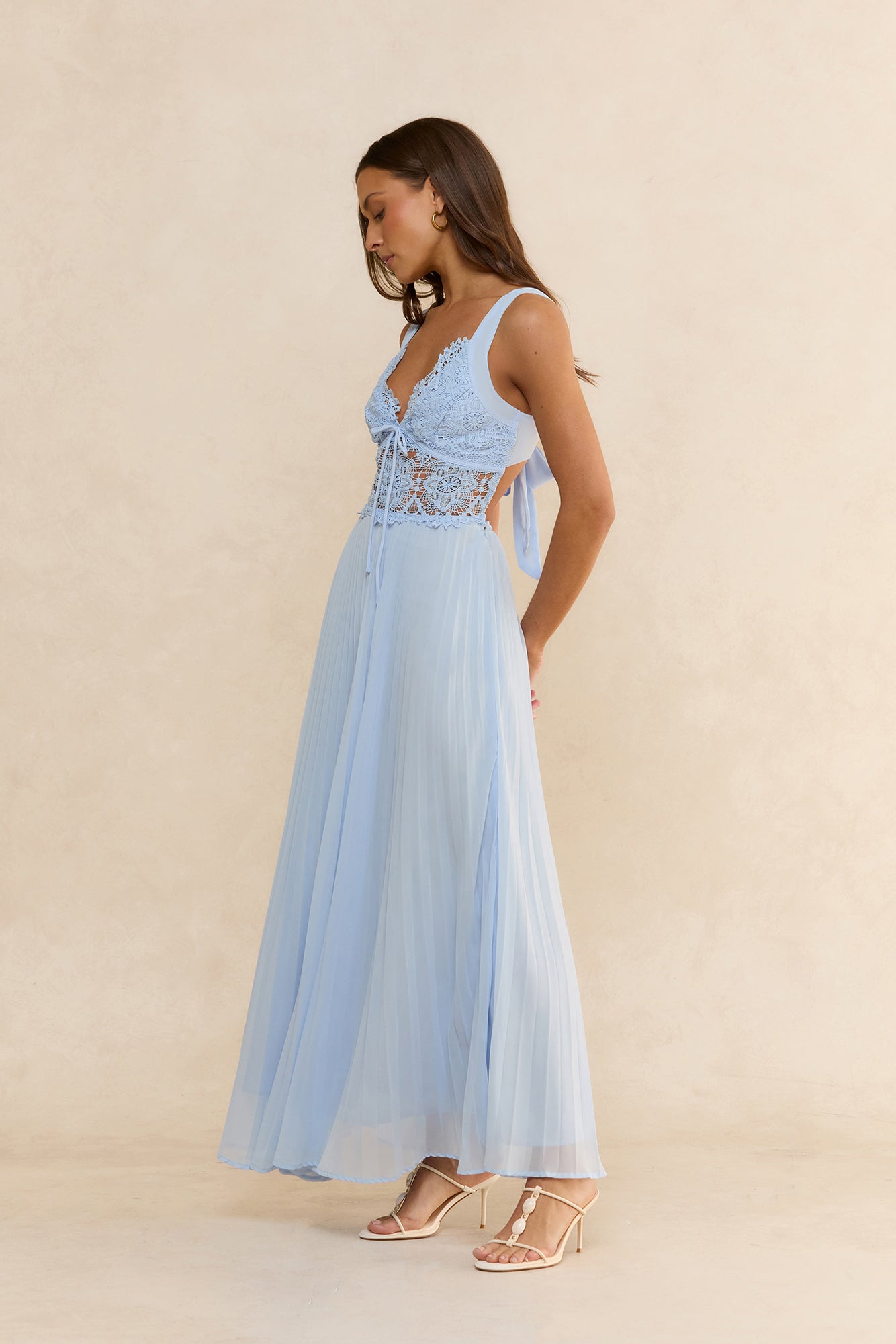 Breezy Dream Plisse Maxi Dress Blue