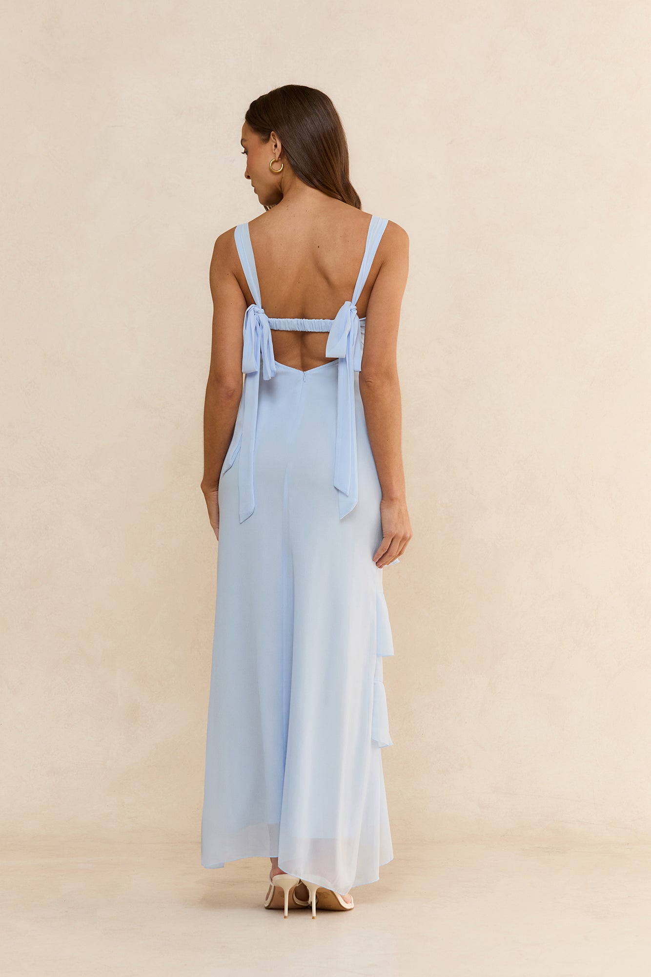 Sienna Sunset Ruffle Maxi Dress Blue
