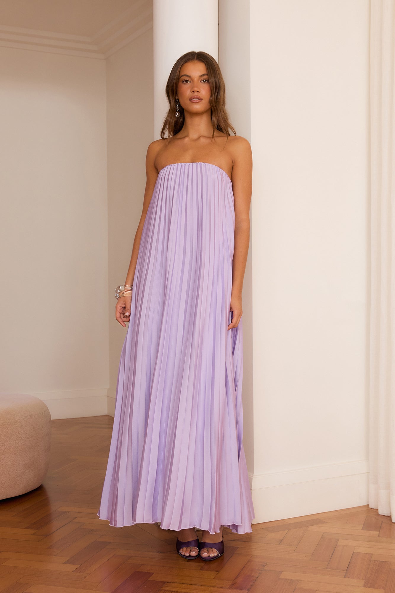 Gentle Journey Strapless Maxi Dress Lilac