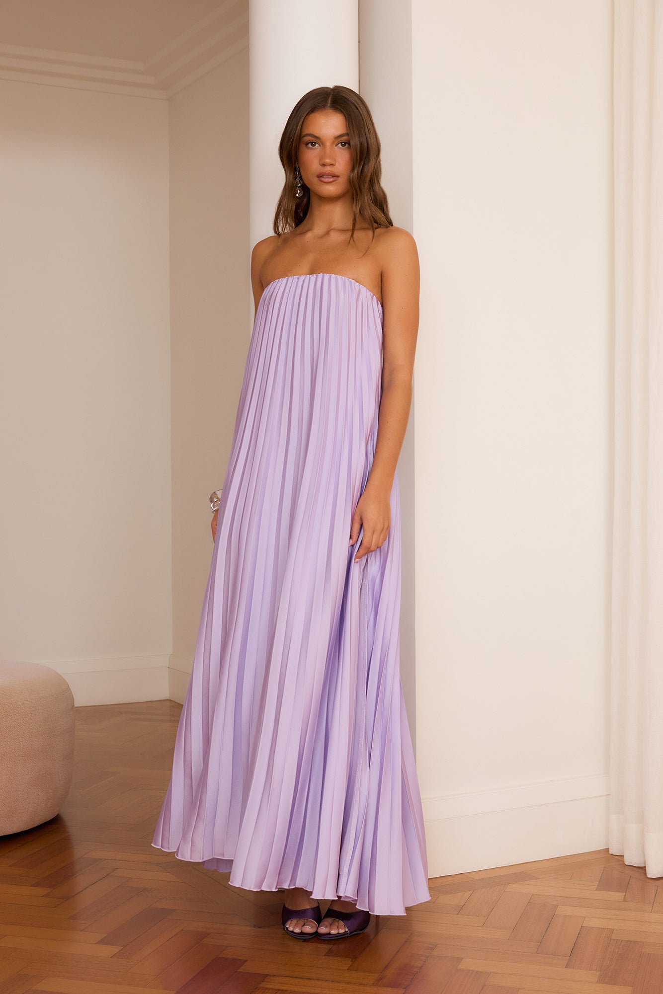 Gentle Journey Strapless Maxi Dress Lilac