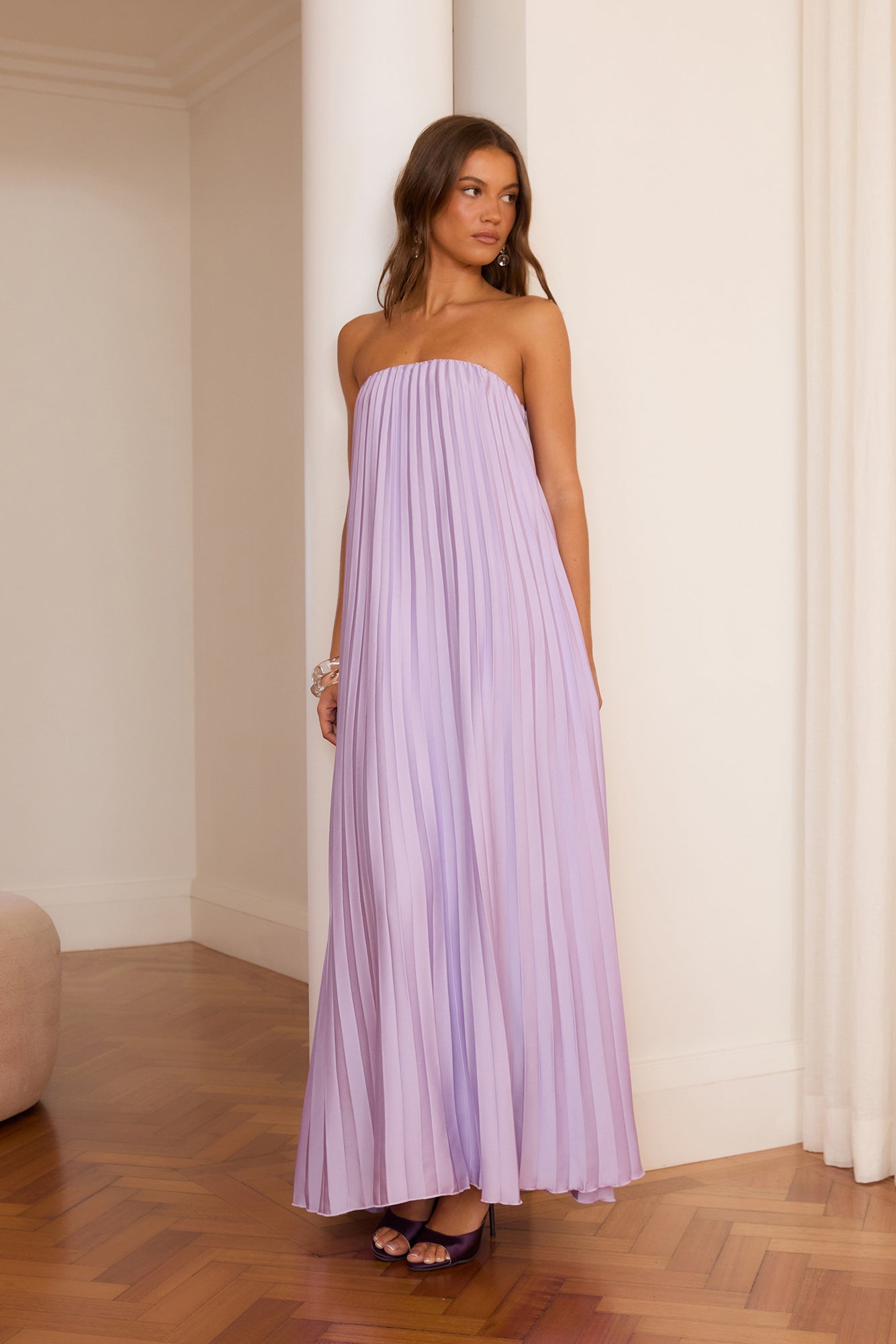 Gentle Journey Strapless Maxi Dress Lilac