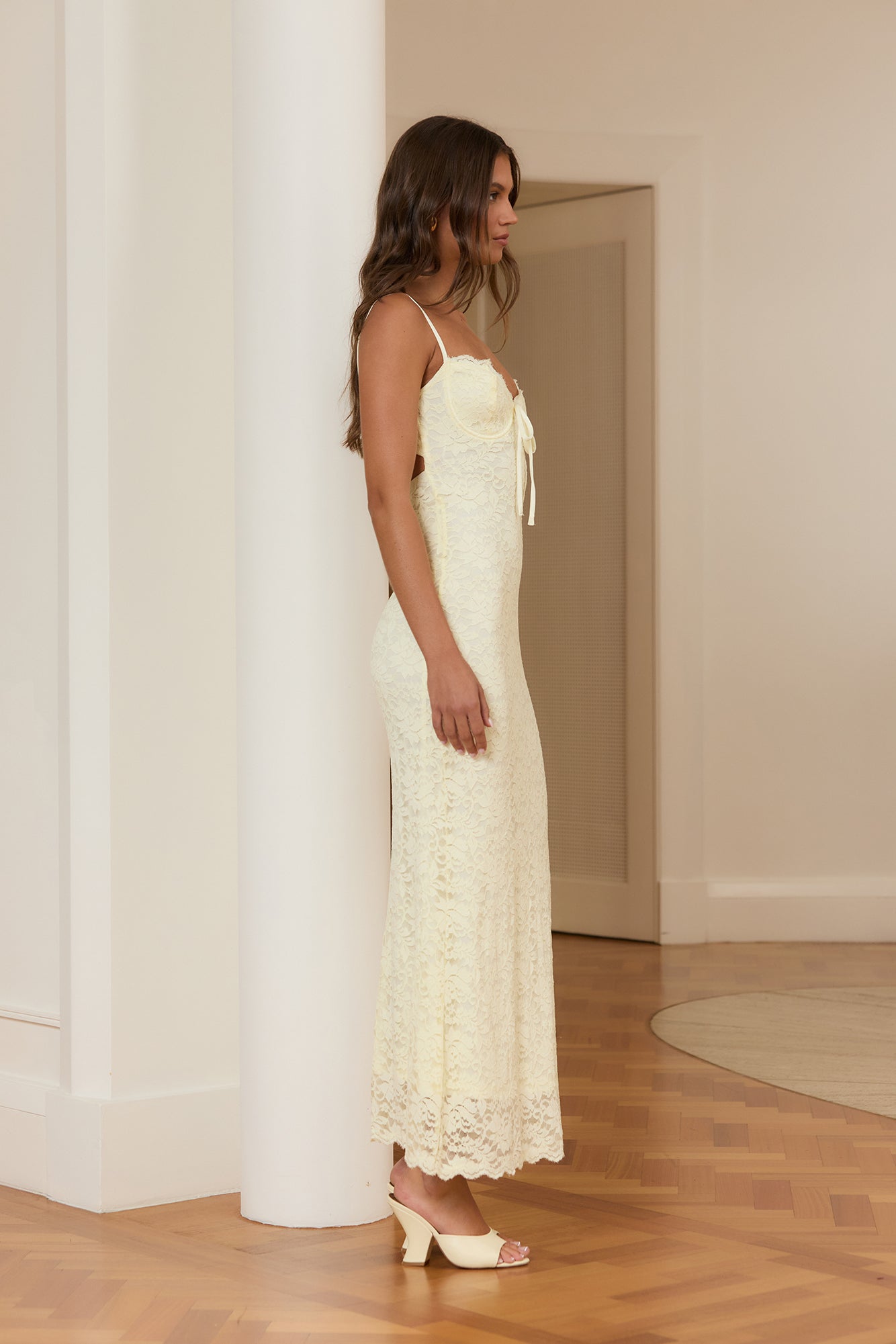 Setting Sun Lace Maxi Dress Yellow