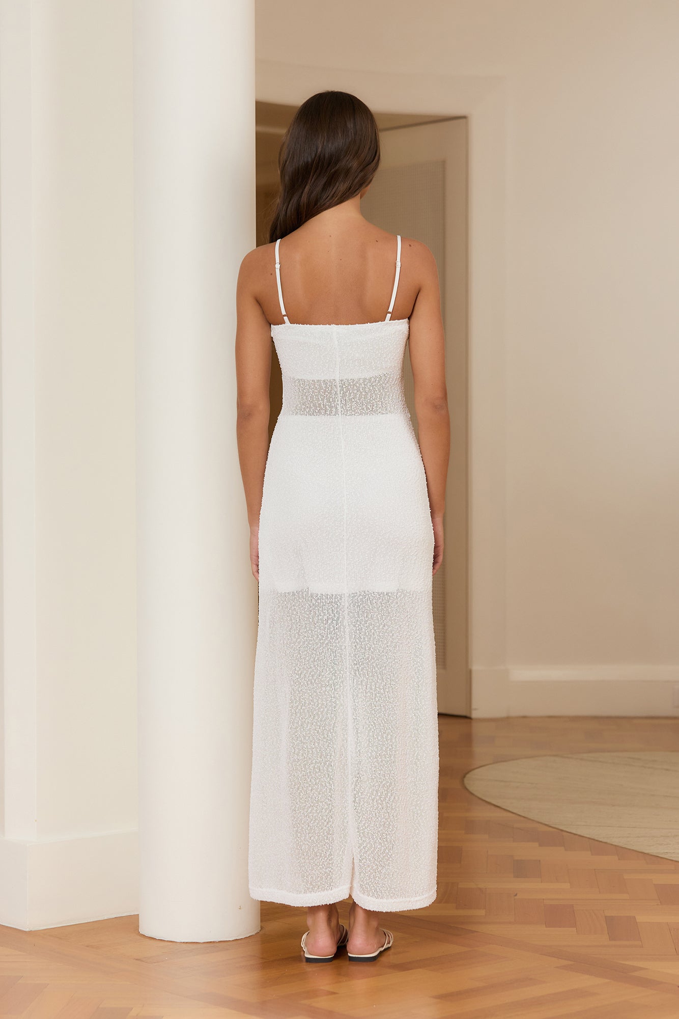 Whisper Of Summer Knit Maxi Dress White