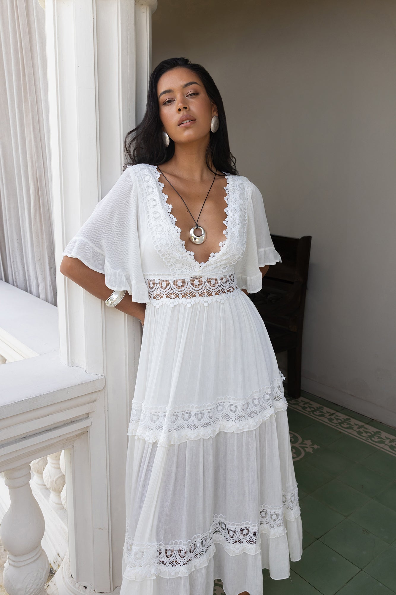 Cowboy Midi Dress White Size M Cowboy Midi Dress White Size M