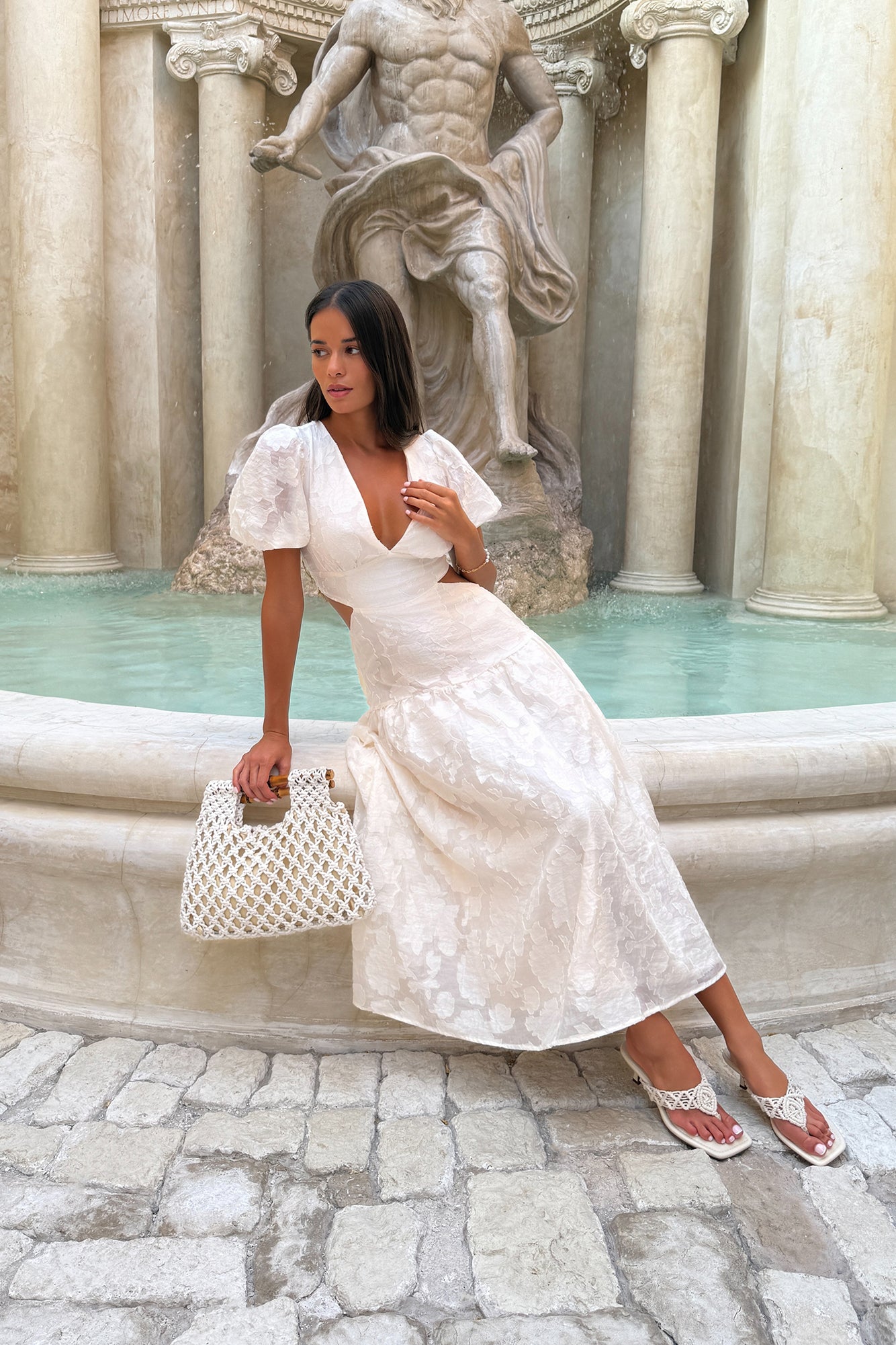 cream maxi dress with sleeves Petal and Pup Alison Long Sleeve Maxi Dress
