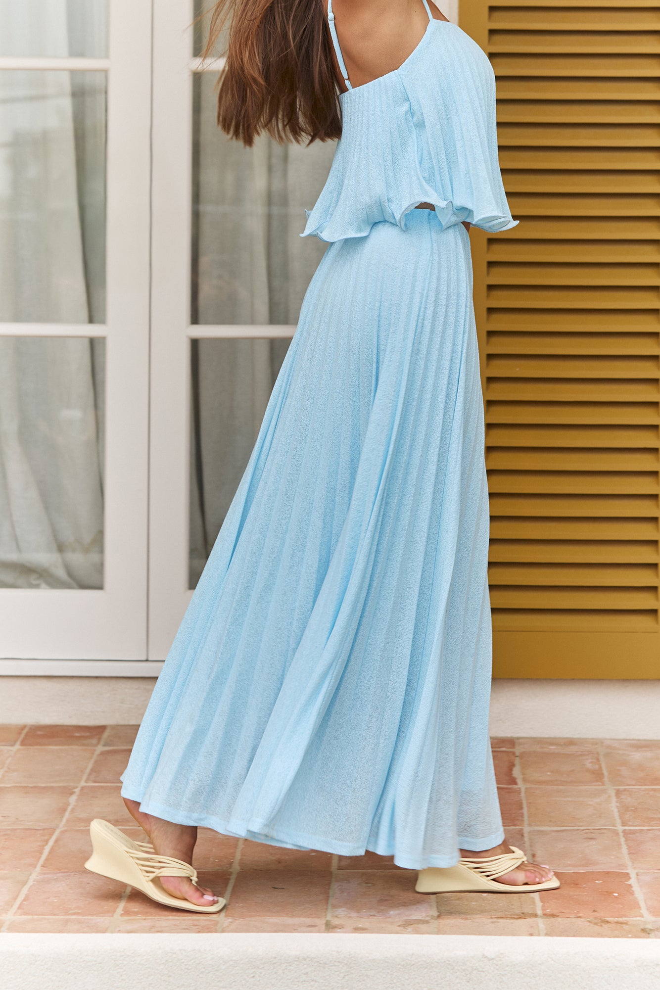 Basking Sunshine Crop Top Blue