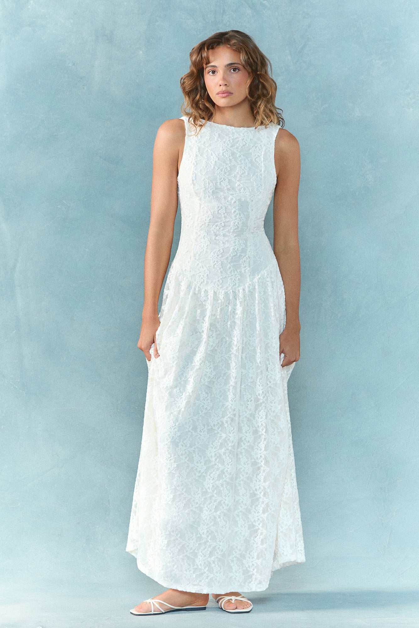 Starwoven Lace Maxi Dress White