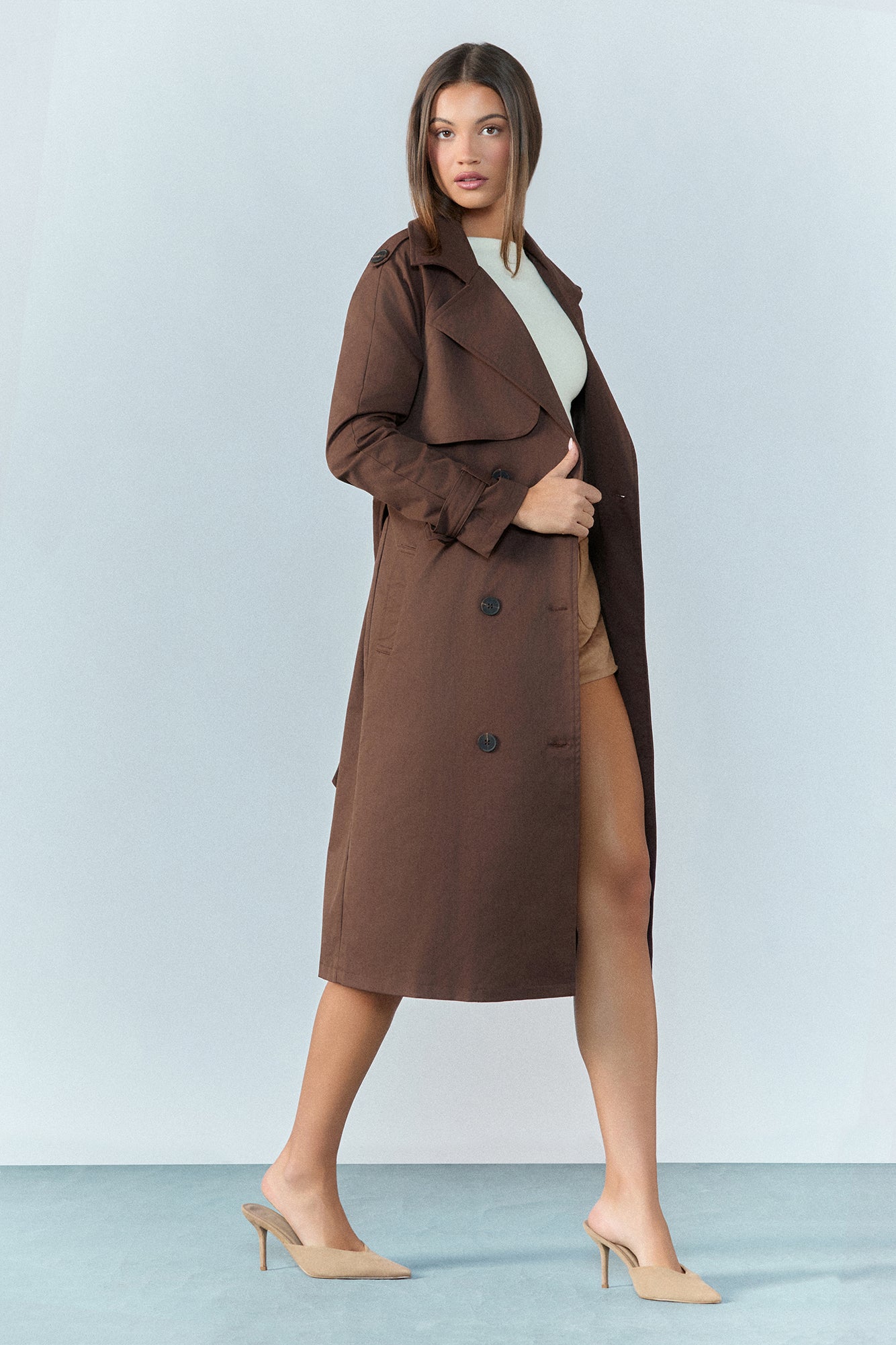 Piccadilly Trench Coat Chocolate