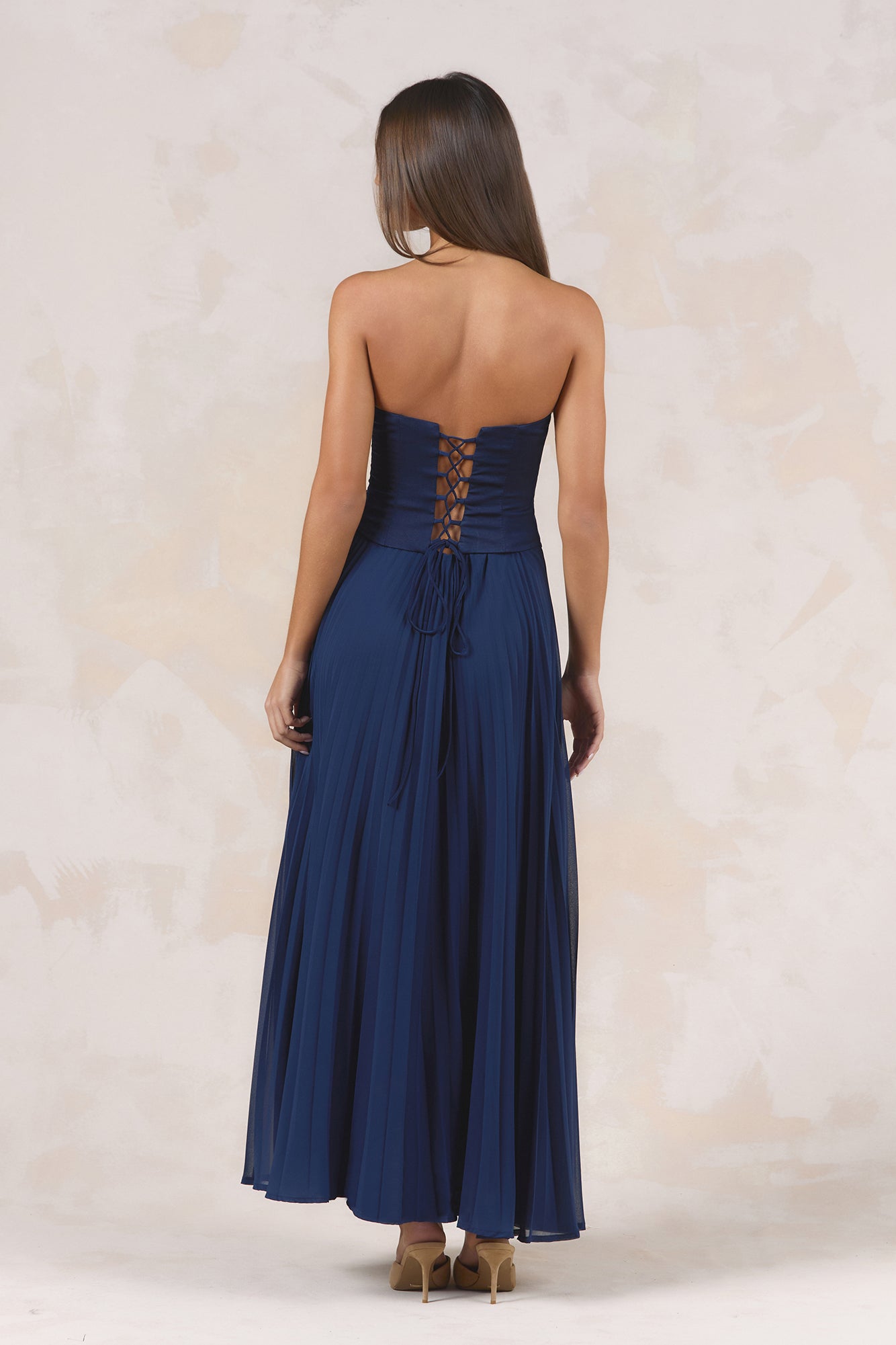 Starlight Symphony Strapless Maxi Dress Navy