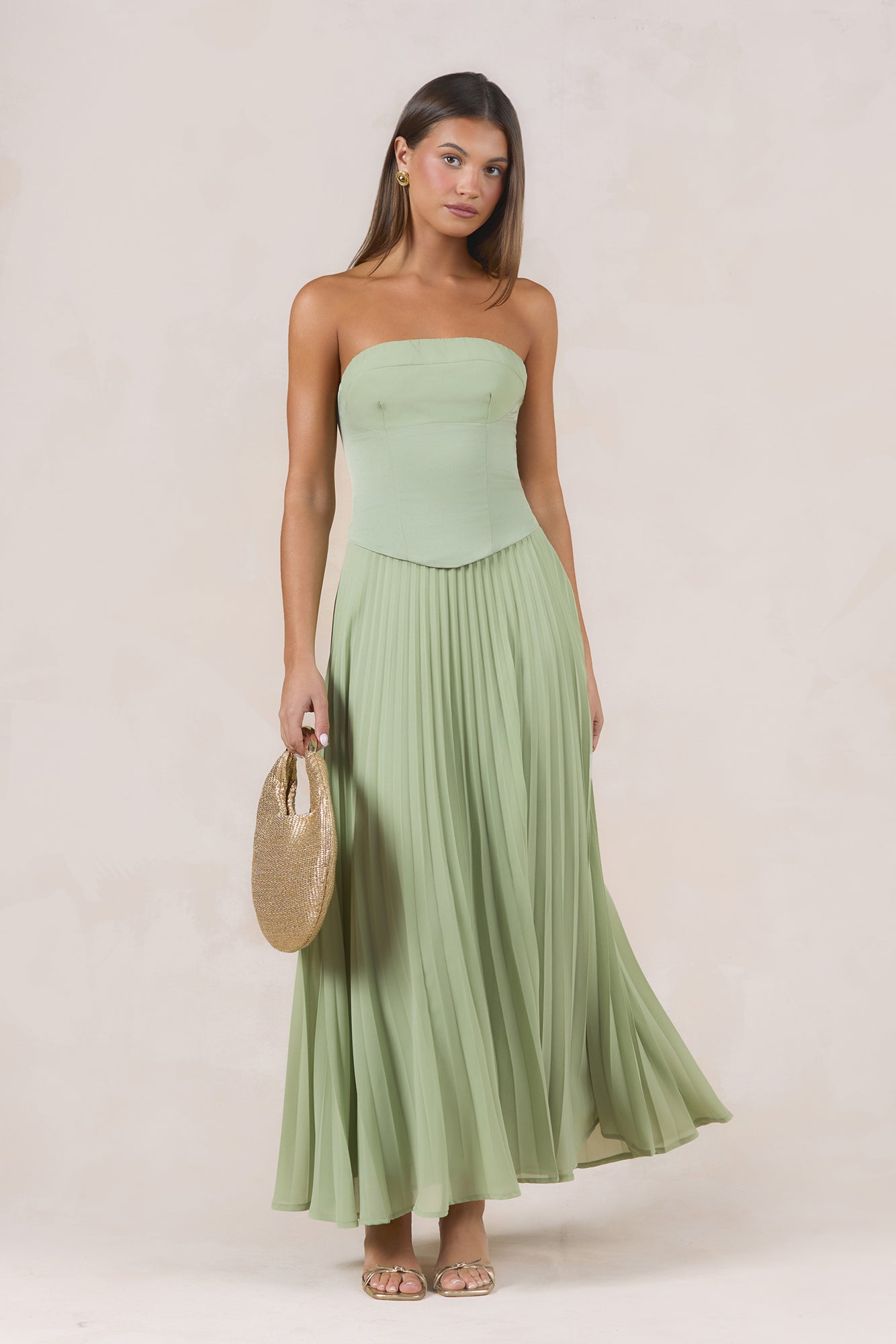 Ophelia Strapless Maxi Dress Sage
