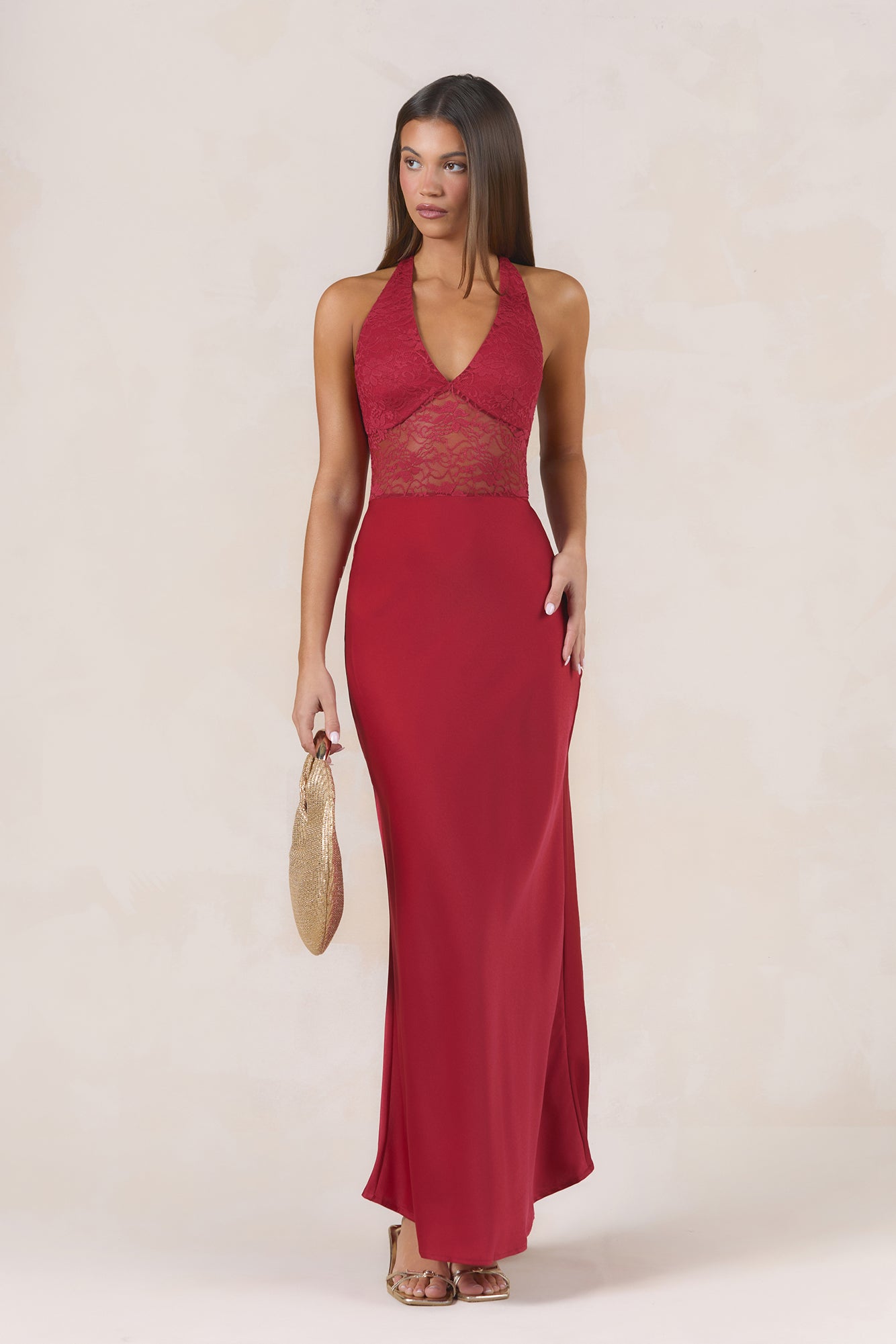 Fated Romance Lace Maxi Dress Red
