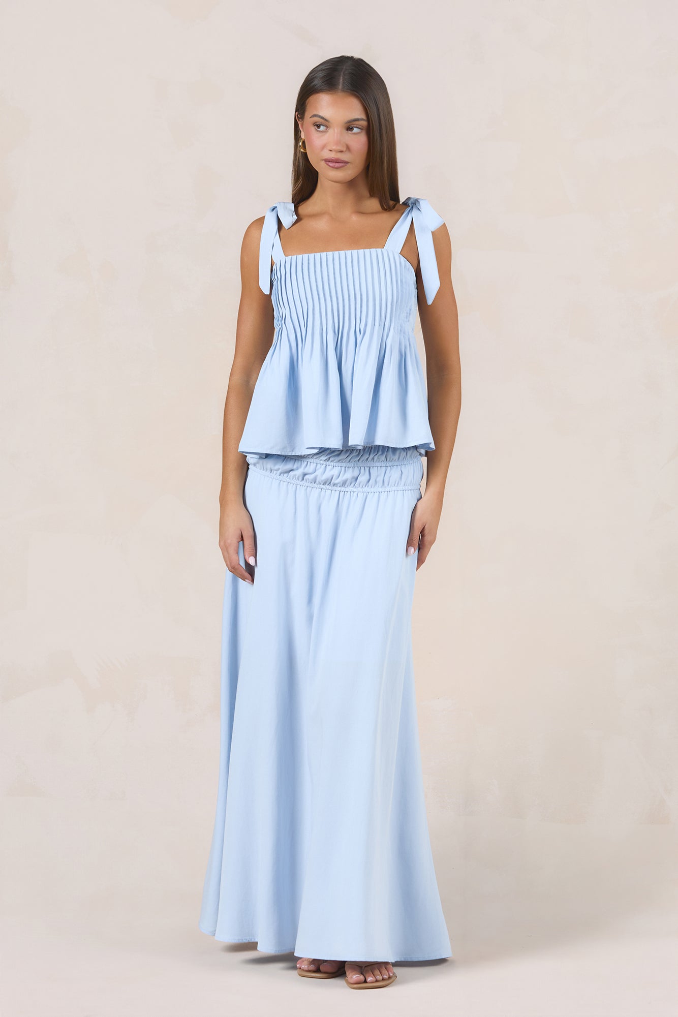 Glass Hearts Maxi Skirt Blue