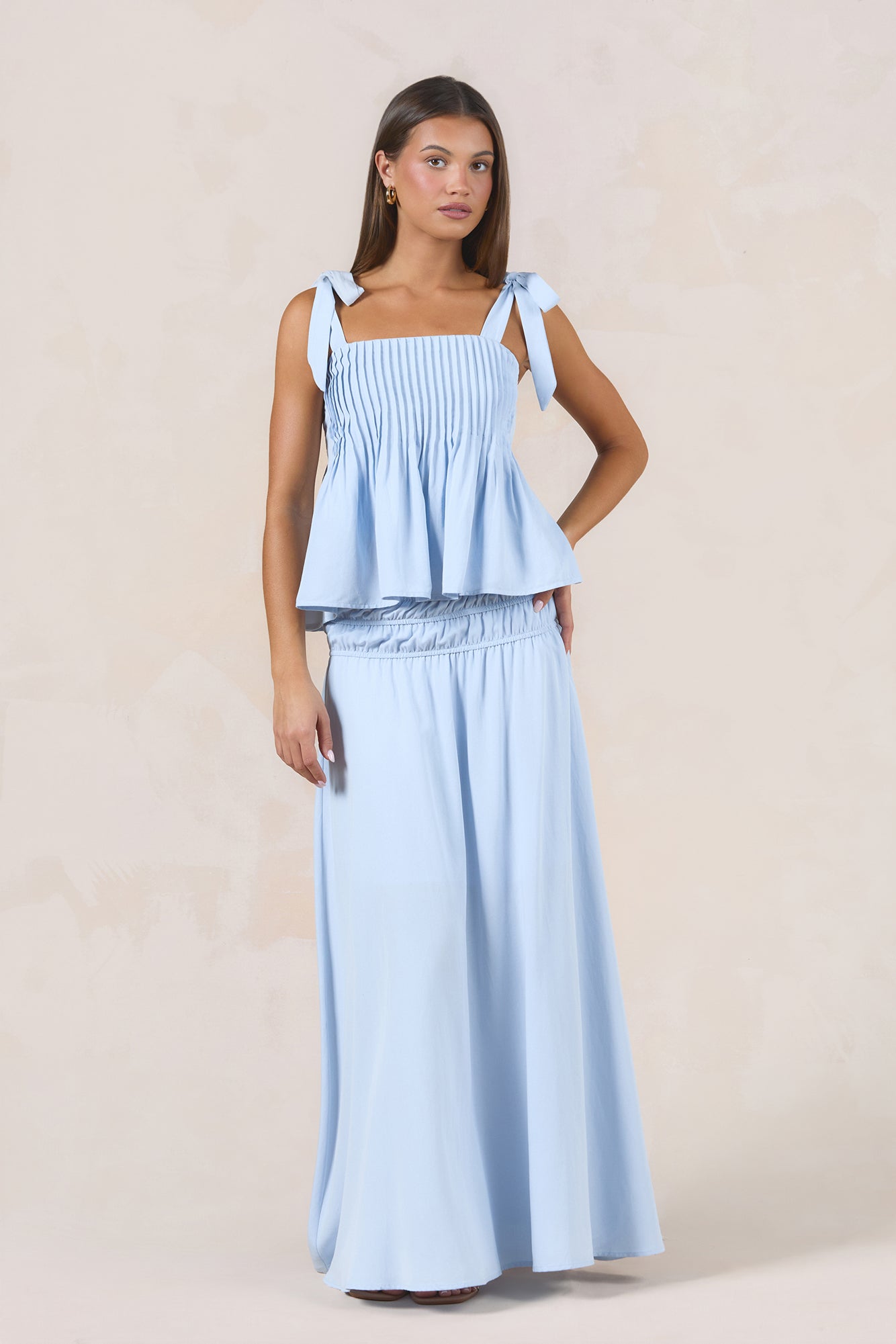 Glass Hearts Maxi Skirt Blue