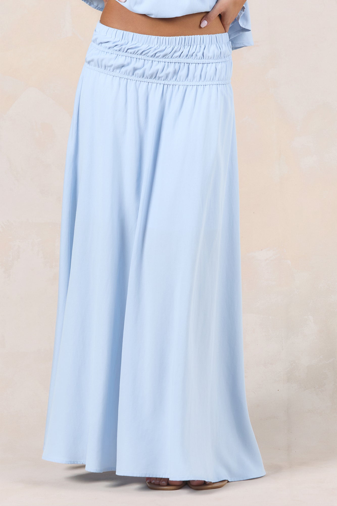 Glass Hearts Maxi Skirt Blue