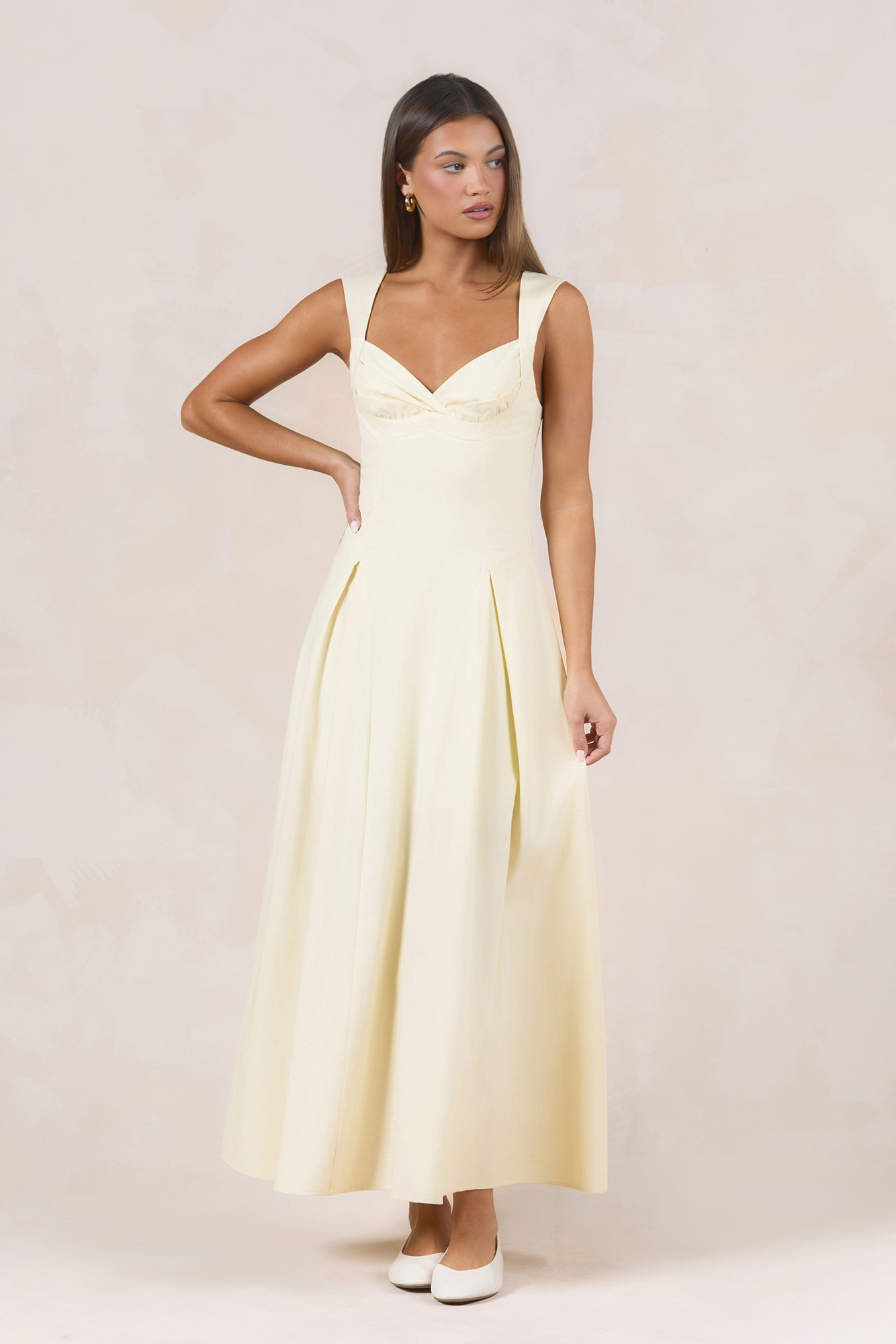 Sand Dune Serenity Midi Dress Yellow