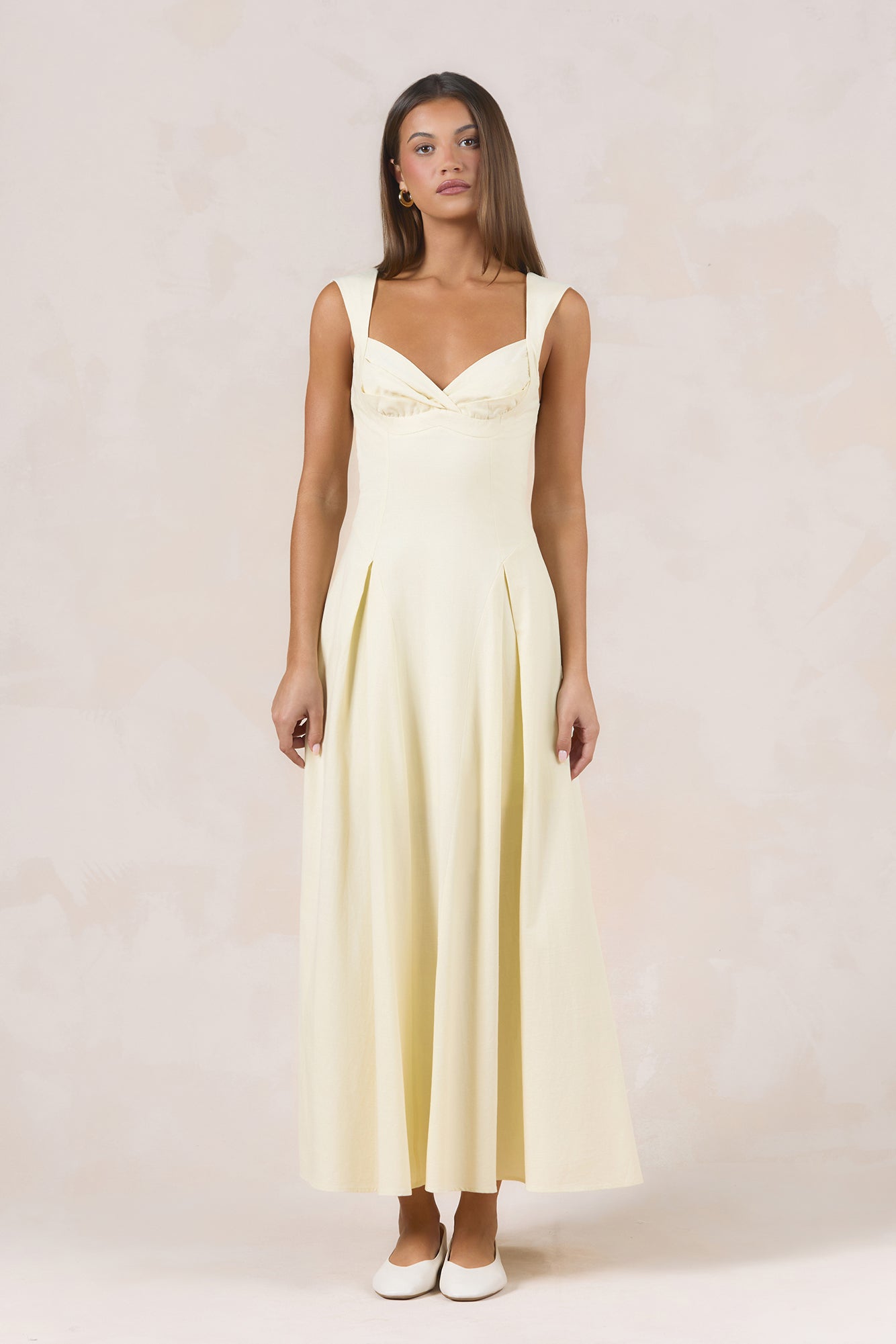 Sand Dune Serenity Midi Dress Yellow