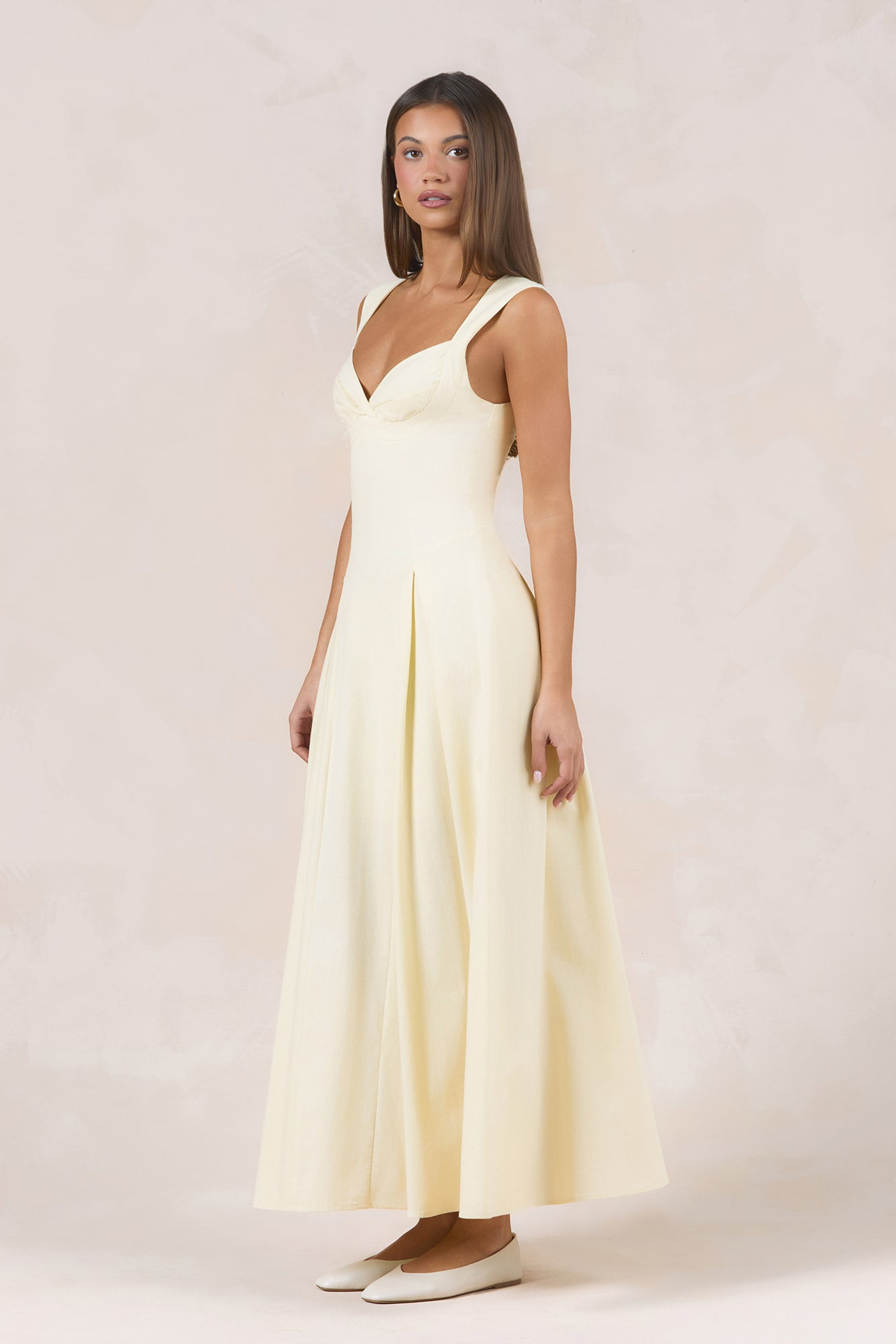 Sand Dune Serenity Midi Dress Yellow