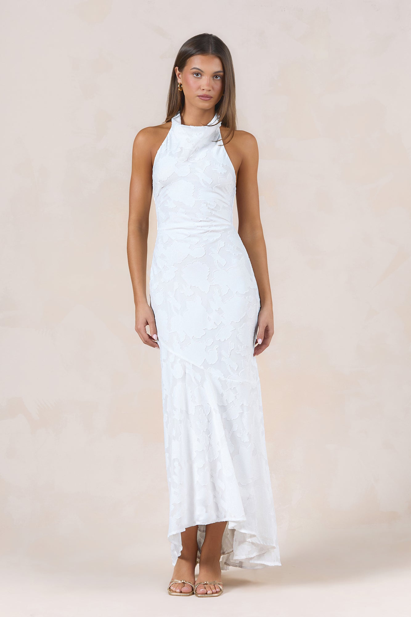 Letters Of Love Halter Maxi Dress White