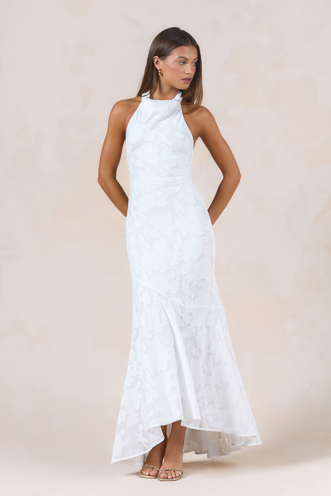 Letters Of Love Halter Maxi Dress White