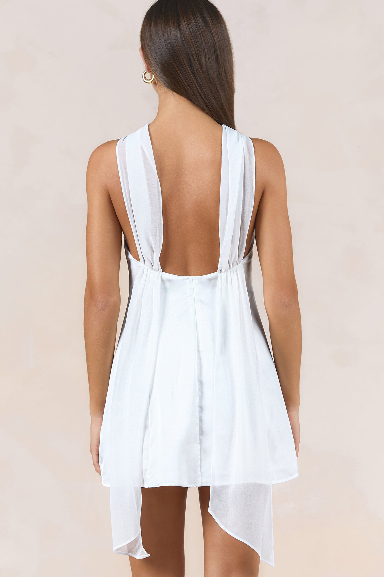 Secret Serenade Satin Mini Dress White