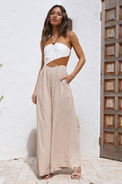 All spaced out Jumpsuit Beige