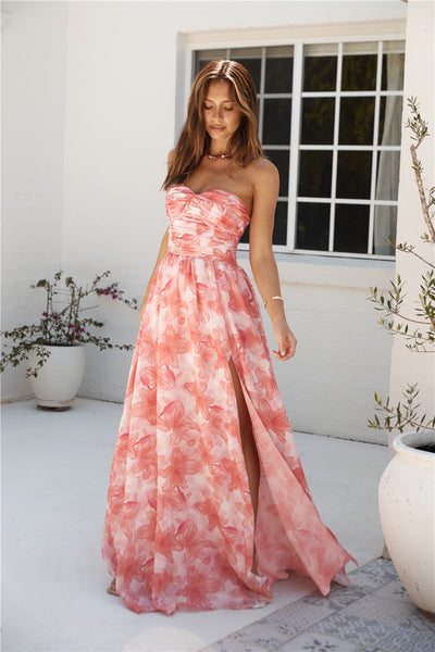 Dainty Events Strapless Maxi Dress Pink