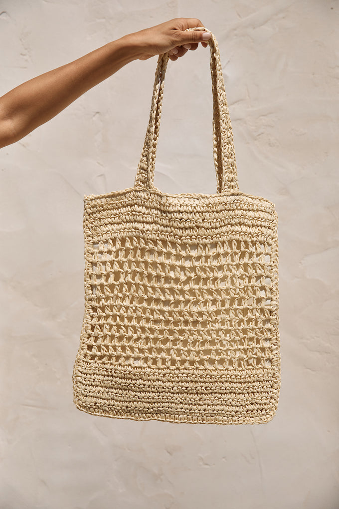 Island Crochet Tote Bag Nude