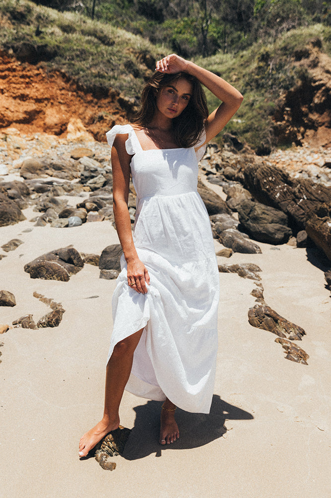 sndys white maxi dress Peaches Linen Nicole Black Sequence Dress GOWN making it ideal for COLOR:Rusty Orange (pic)