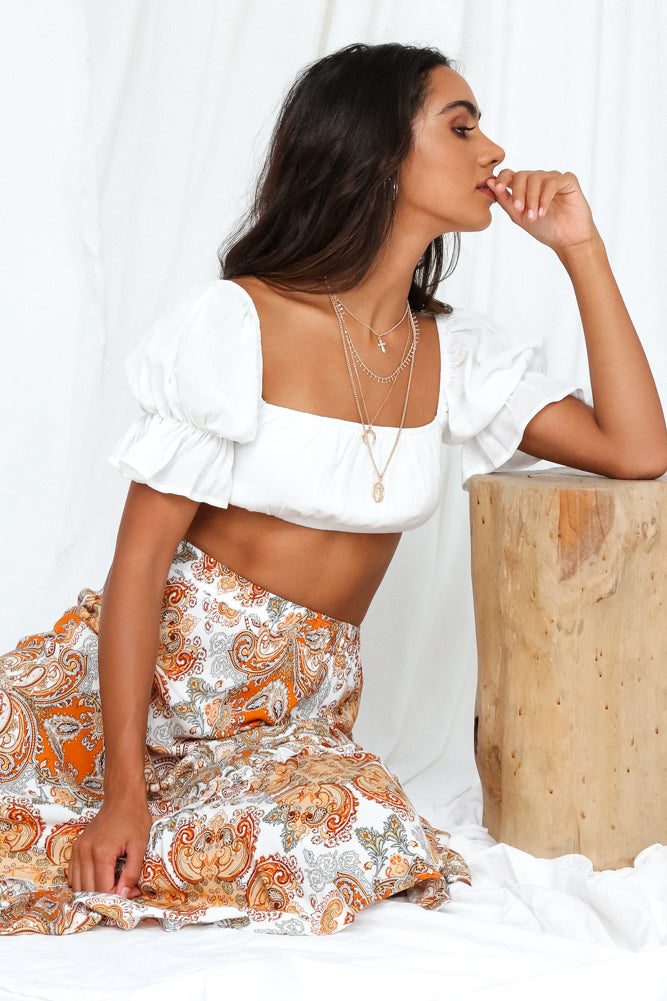 Blinding Lights Crop Top White