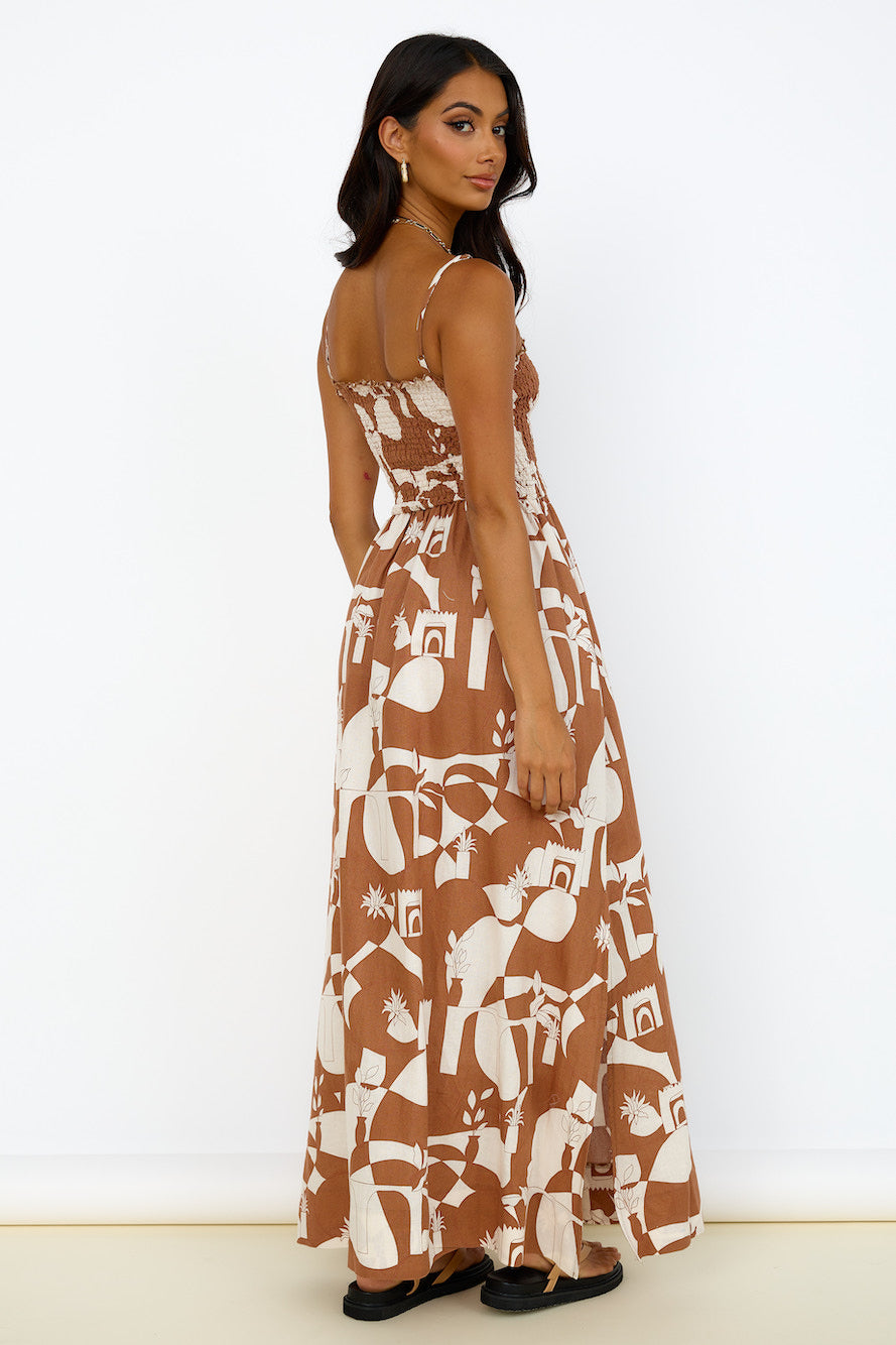 nude lucy brown maxi dress Shop Sabia Maxi Dress