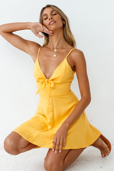 Fly To Me Dress Mustard