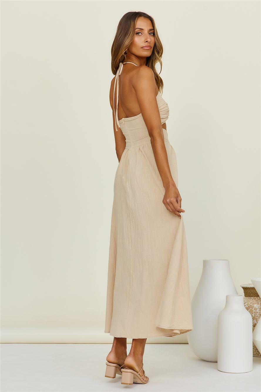 SNDYS Boat Linen Maxi Dress Brown | Fortunate One SNDYS Boat Linen Maxi Dress Brown | Fortunate One