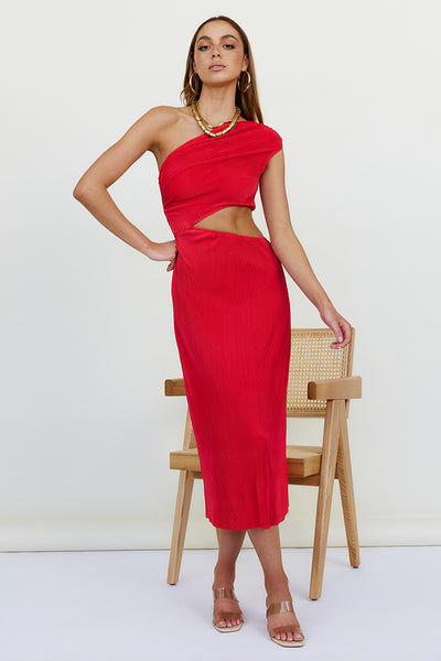 Dusted With Gold Maxi Dress Red