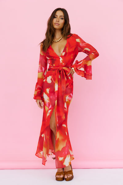 Around The Oasis Maxi Dress Red