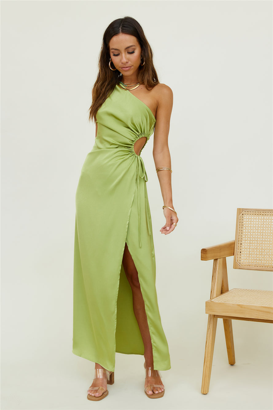althea maxi dress Caftn Althea One Shoulder Satin - Nude Combinado