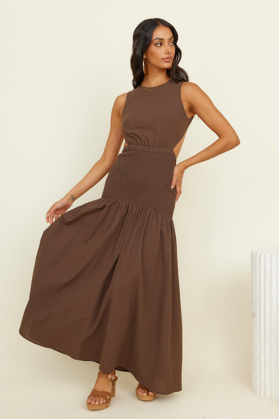 lottie maxi dress SNDYS Lottie Maxi Dress Chocolate