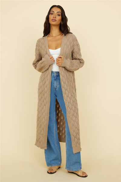 Lullaby Dreams Knit Cardigan Brown