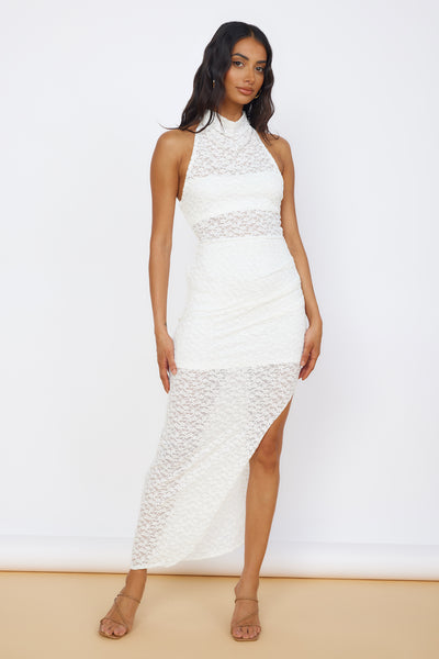 New Beginnings Lace Maxi Dress White