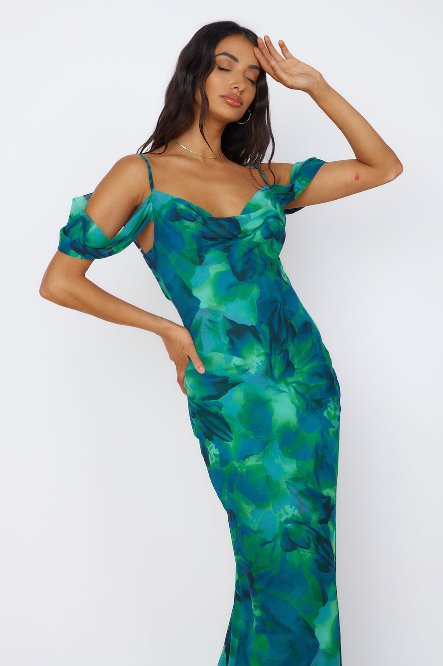 RUNAWAY THE LABEL Litsa Maxi Dress Calista Green | Fortunate One RUNAWAY THE LABEL Litsa Maxi Dress Calista Green | Fortunate One