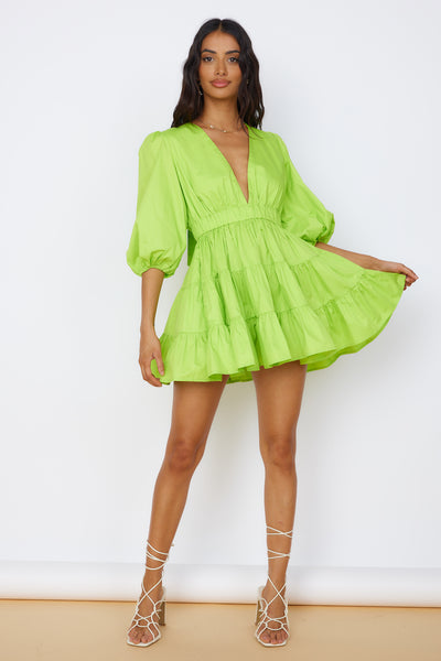 HELLO MOLLY Sweetest Treat Mini Dress Lime