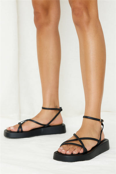 VERALI Bondi Flatform Sandals Black Smooth