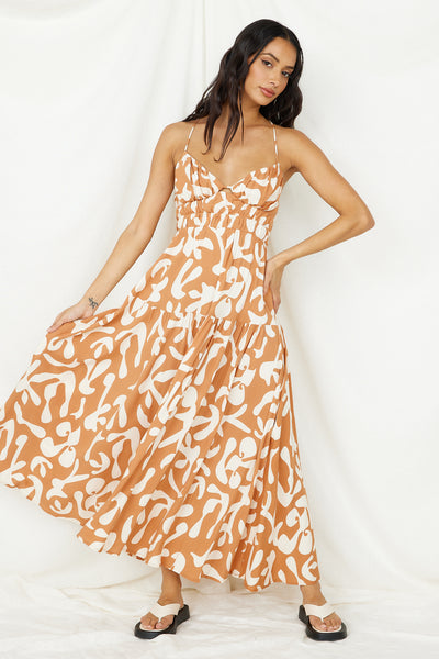Lover Of Love Maxi Dress Brown