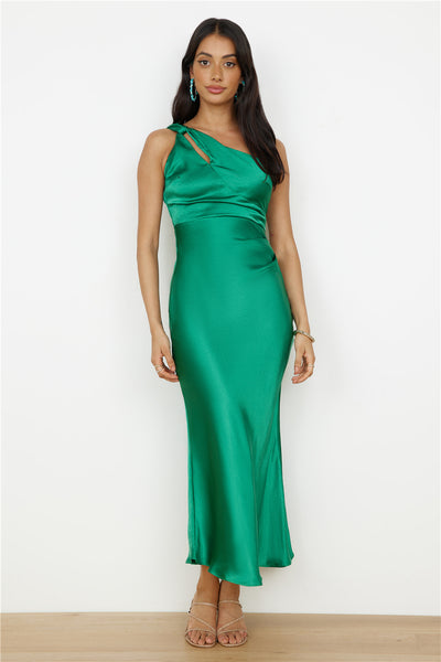 My Type One Shoulder Maxi Dress Green