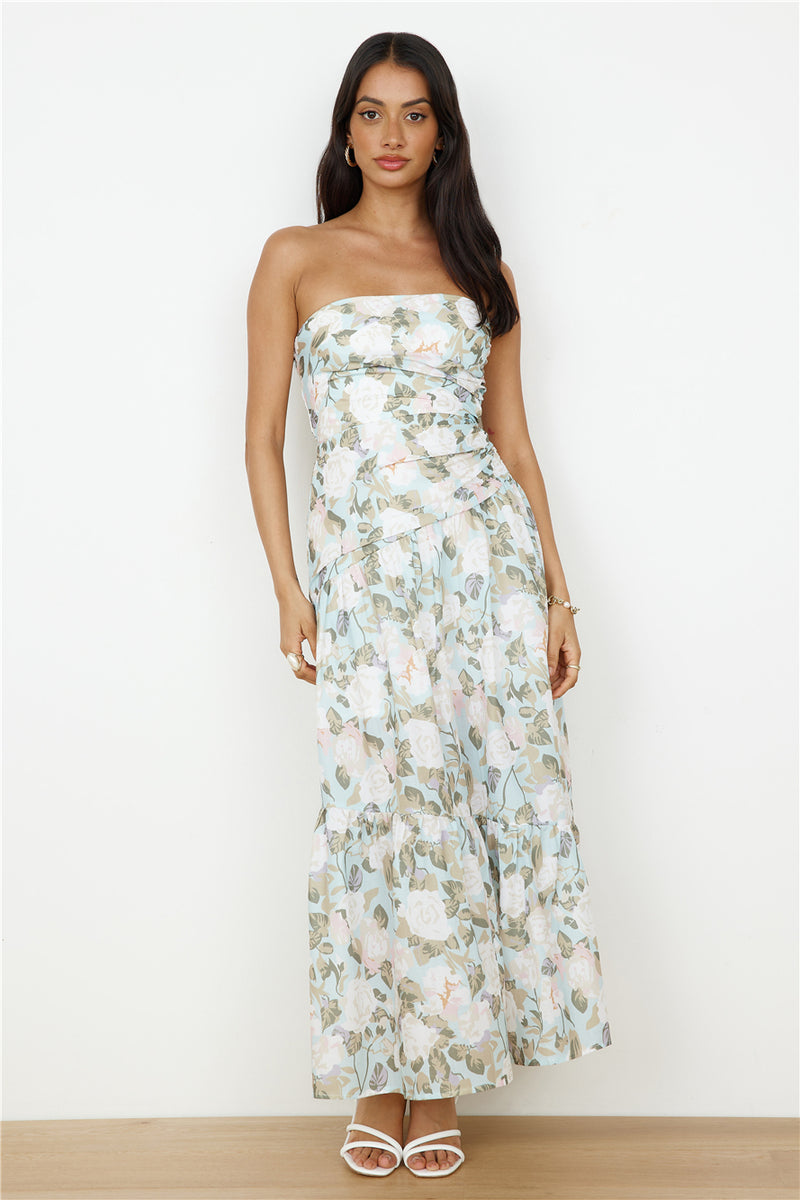 Cottage Living Maxi Dress Green | Fortunate One