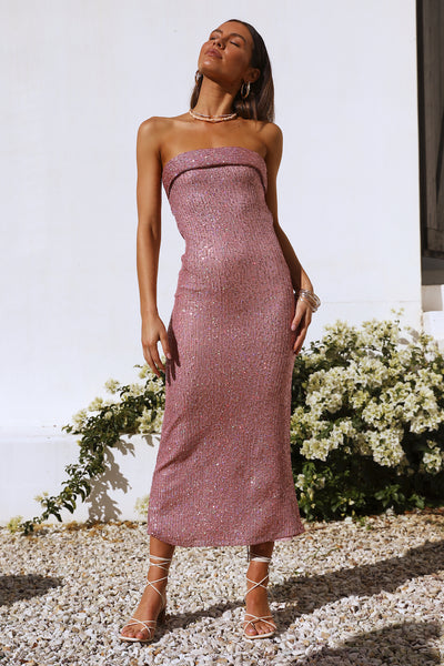 Gallery Maxi Dress Pink Sequin