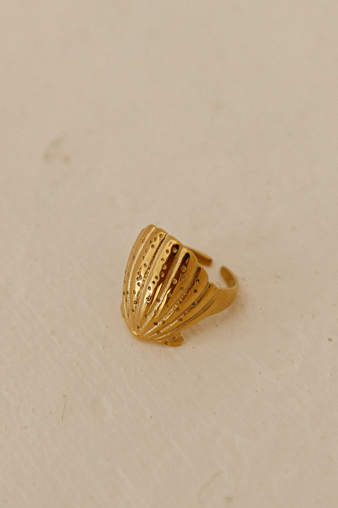 18K Gold Plated Shimmering Treasure Ring Gold