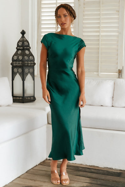 One Last Song Maxi Dress Forest Green