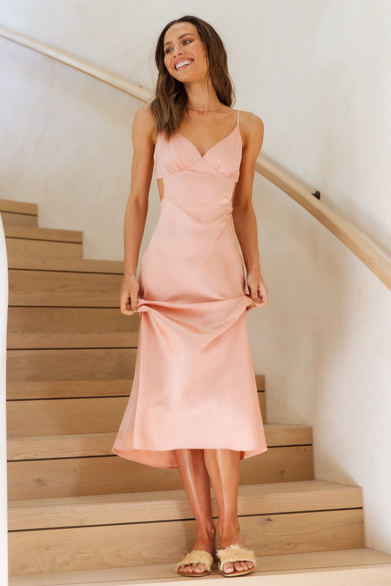 raise a toast satin maxi dress Raise A Toast Maxi Dress Rose