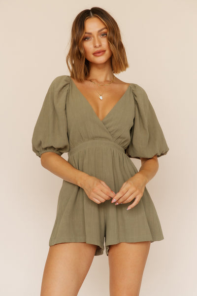 Love Like Ours Romper Olive