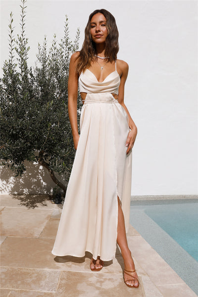 Rolling Waves Maxi Dress Champagne